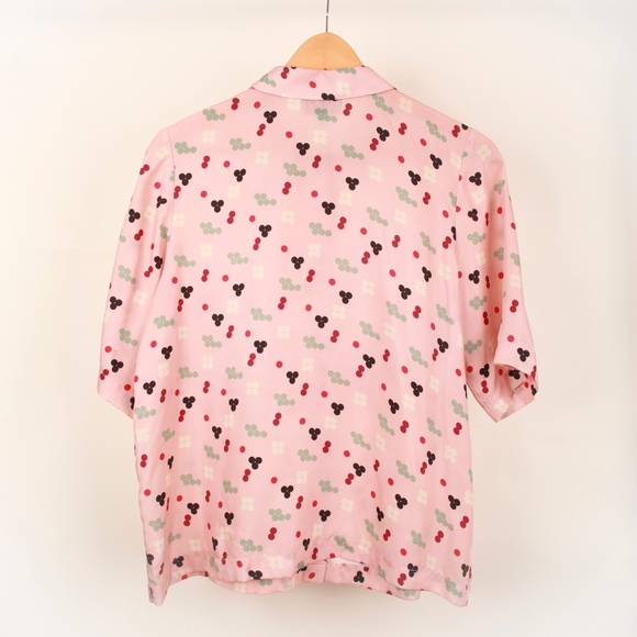 Dusen Dusen Silk Pink Five Dot Collared S/S Shirt - Picture 3 of 6